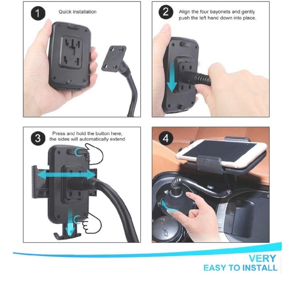 Evetebol [Upgraded] Car Cup Holder Phone Mount, Un